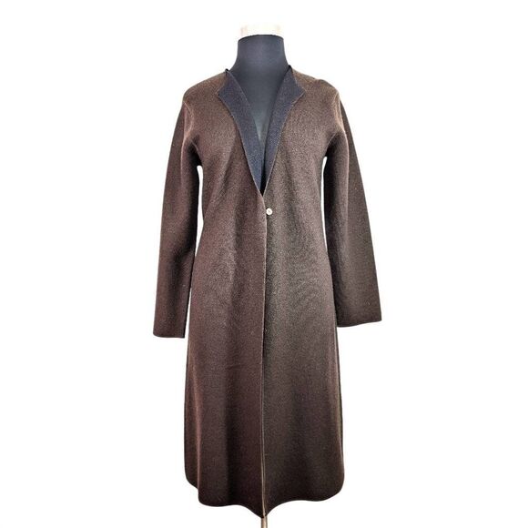 Alfani XL Brown Sweater Jacket Duster Coat Wool Blend VTG Fairycore Cottagecore - Picture 1 of 8